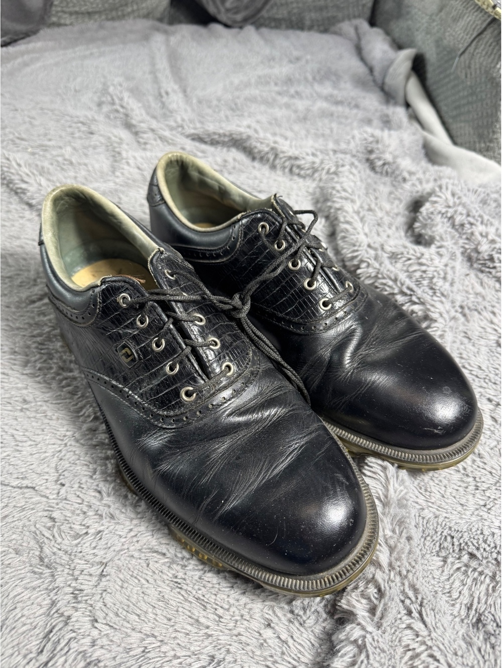 FootJoy Men's Black Leather Golf Shoes Size 10